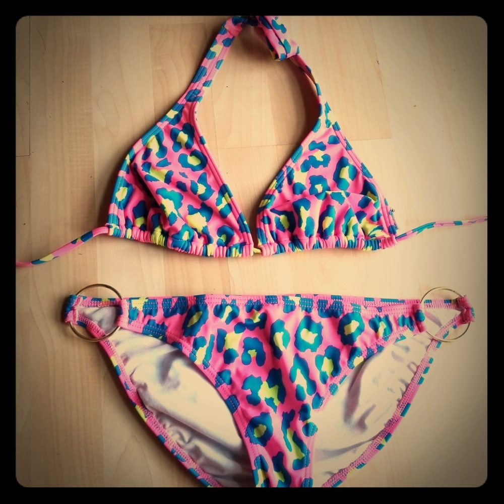 Billabong Neon Pink Leopard Bikini